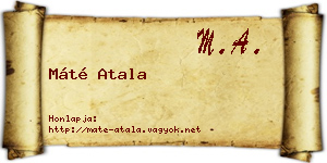 Máté Atala névjegykártya